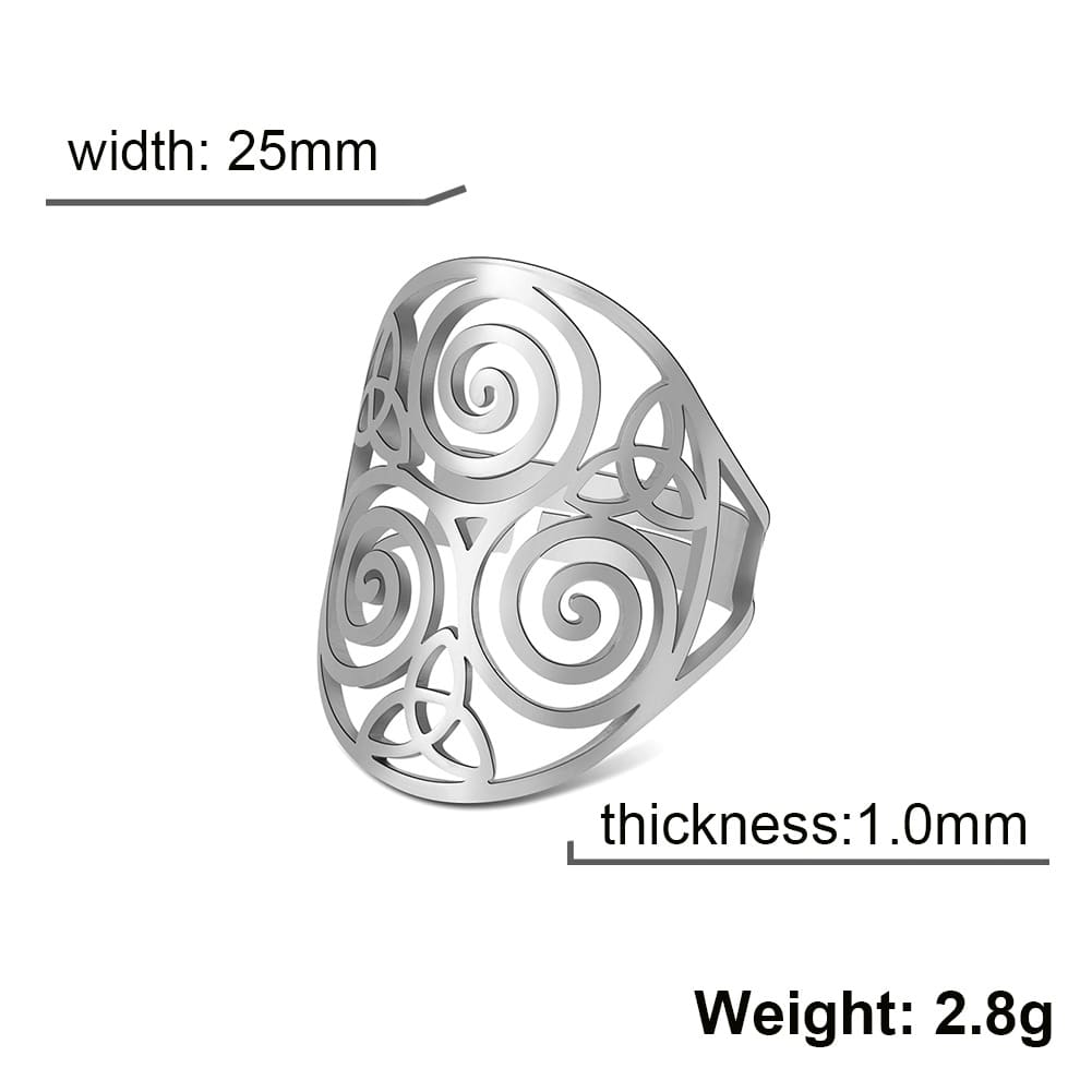 Sacred Trinity Triquetra & Triskele Ring