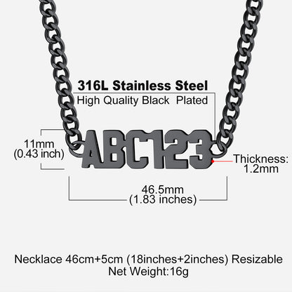 Customized Nameplate Cuban Chain Link Necklace Gift for