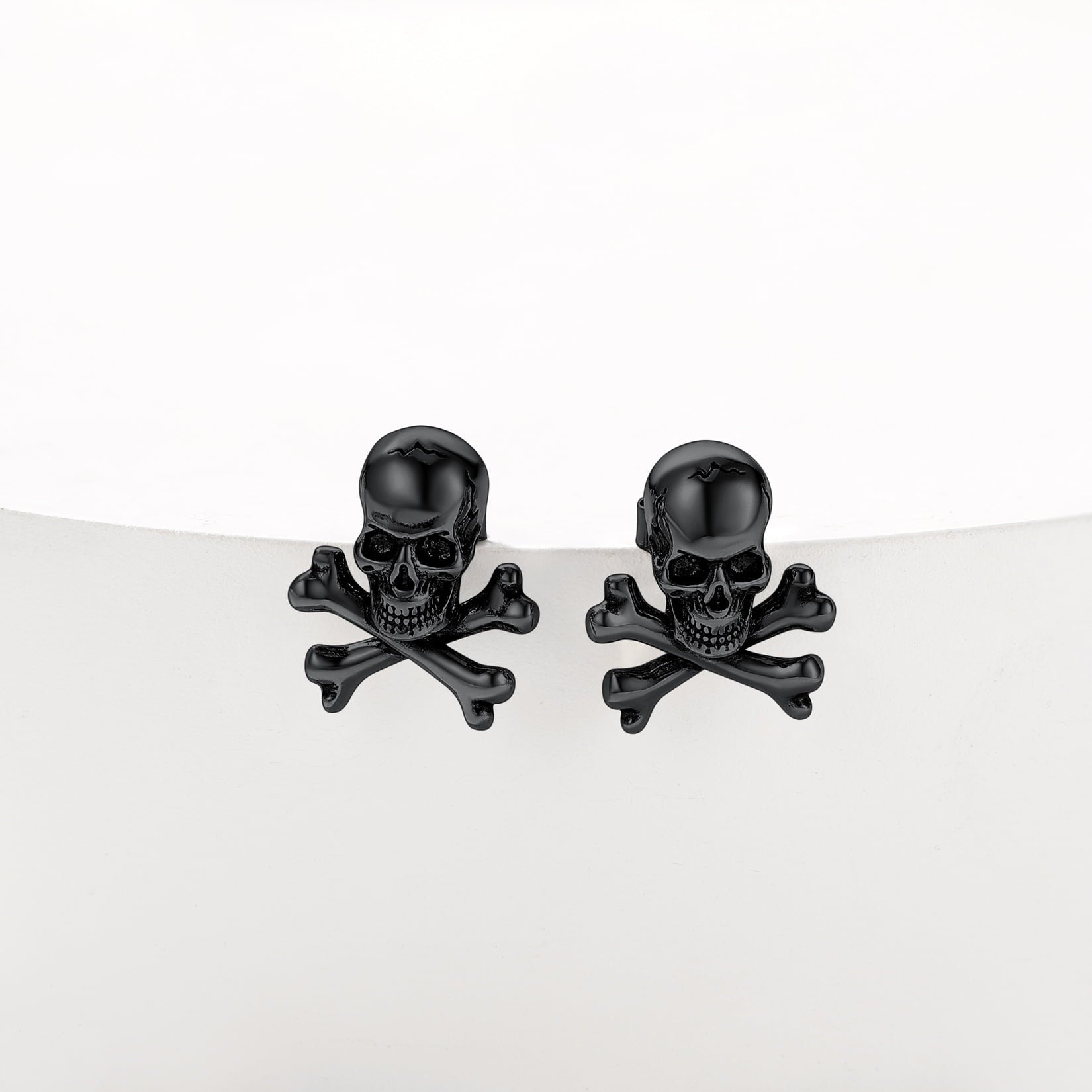 Punk Skull Crossbones Stud Earrings for
