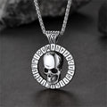 Flash Viking Runes Skull Necklace for
