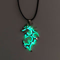 Luminous Crescent Moon and Dragon Necklace