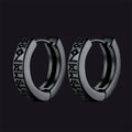 Norse Viking Runes Hoop Huggie Earrings for