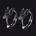 Punk Small Dragon Hoop Earrings for