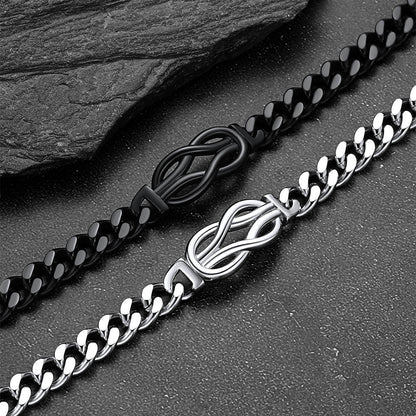 To My Love Infinity Love Knot Cuban Chain Bracelet for Couple