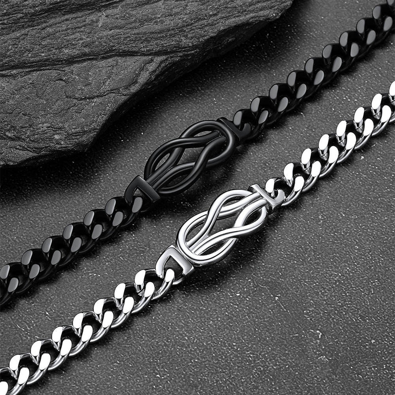 Infinity Love Knot Cuban Link Chain Bracelet for