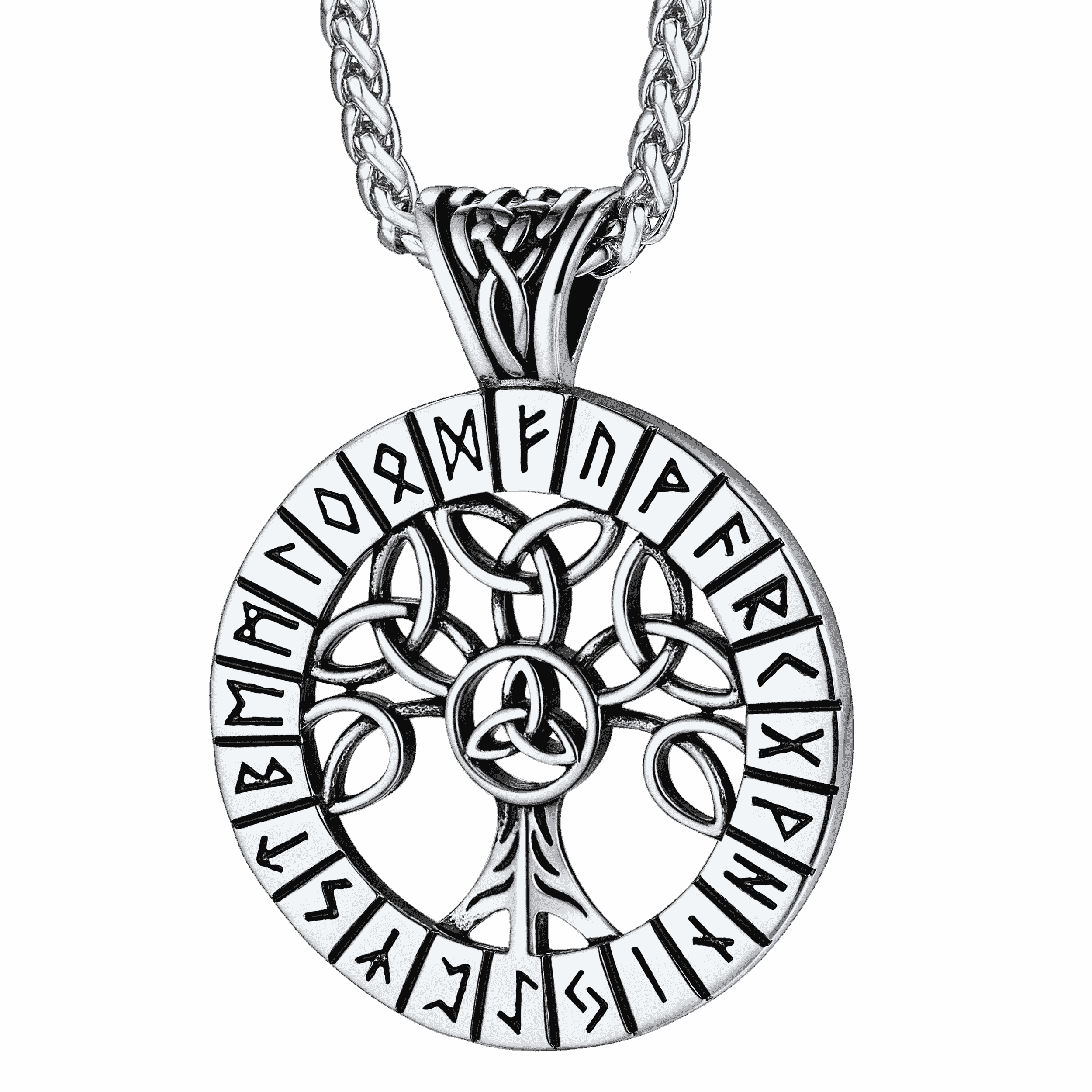 Norse Viking Rune Tree of Life Necklace Amulet for