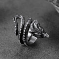 Punk Coiled Dragon Stainless Steel Ring for