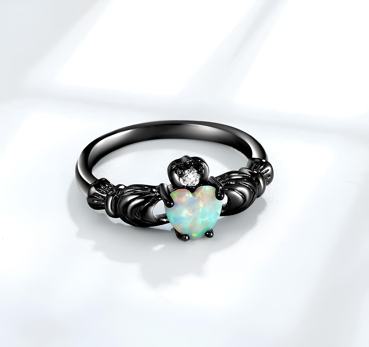 Lunar Opal Heart Ring