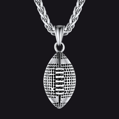 3d American Football Pendant Necklace for
