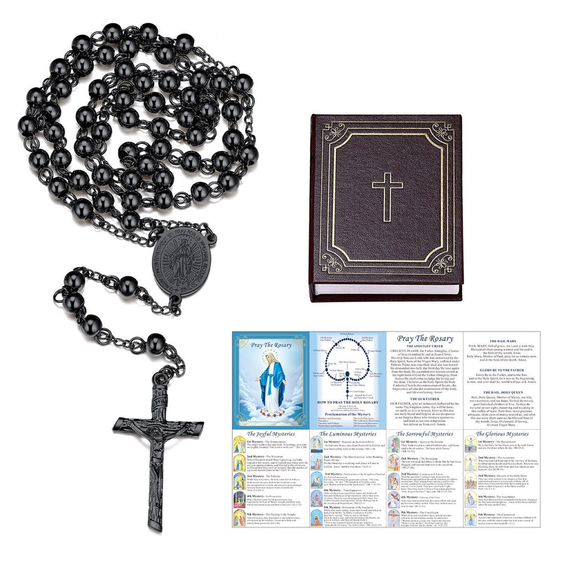 Catholic Virgin Mary Rosary Beads Cross Necklace Chain for