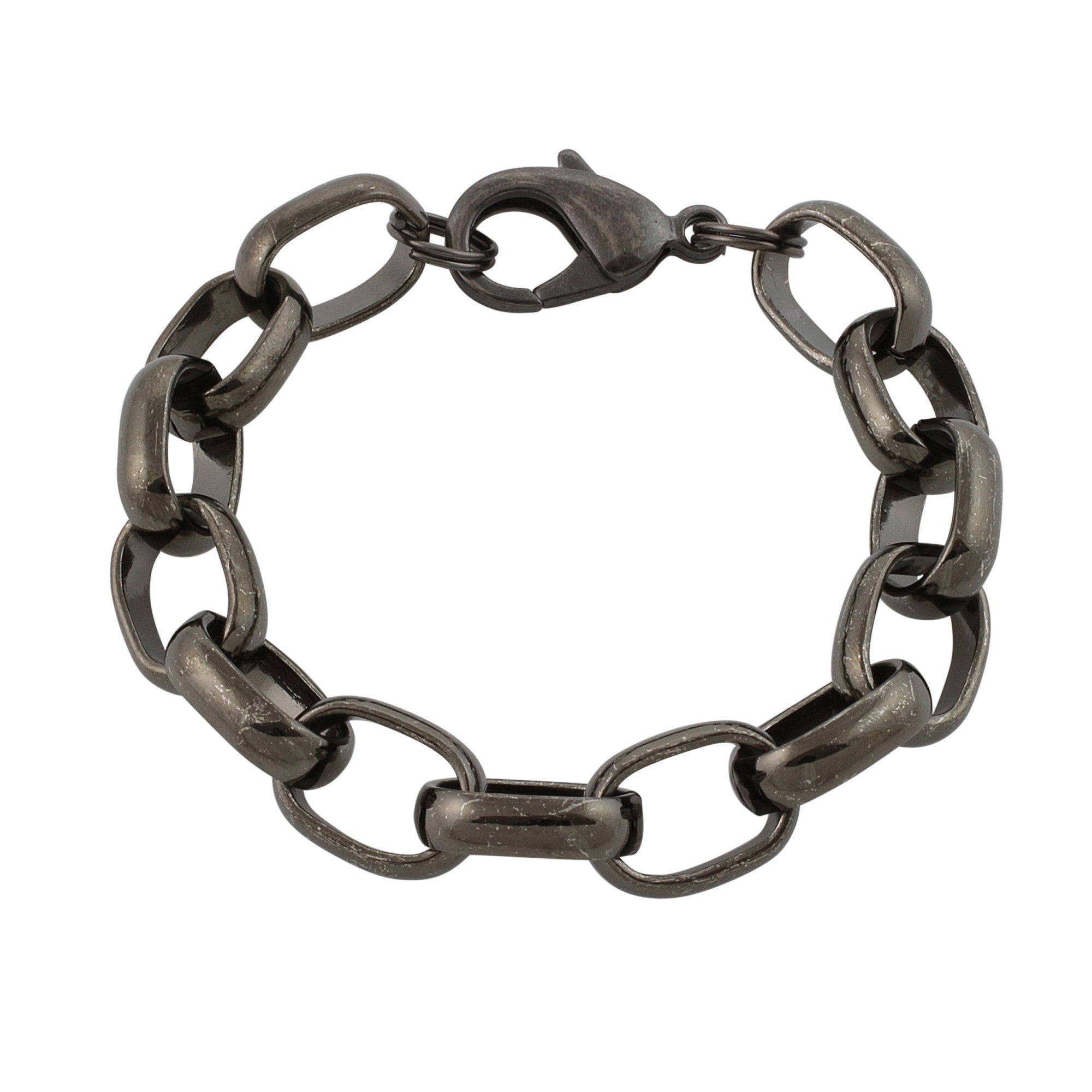 Extra Large Gunmetal 11mm Rolo Chain Bracelet