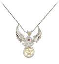 Griffin Pentagram Sterling Silver and Gold-tone Pendant Necklace
