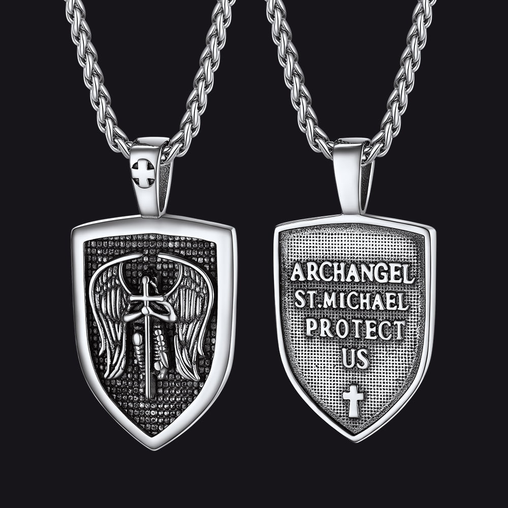 Shield Archangel St. Michael Protection Necklace for