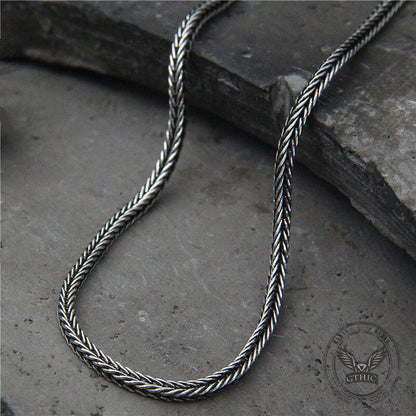 45-75cm Simple Sterling Silver Foxtail Chain Necklace