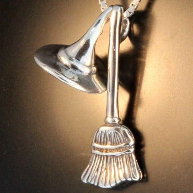 Witch���s Broom & Hat Necklace