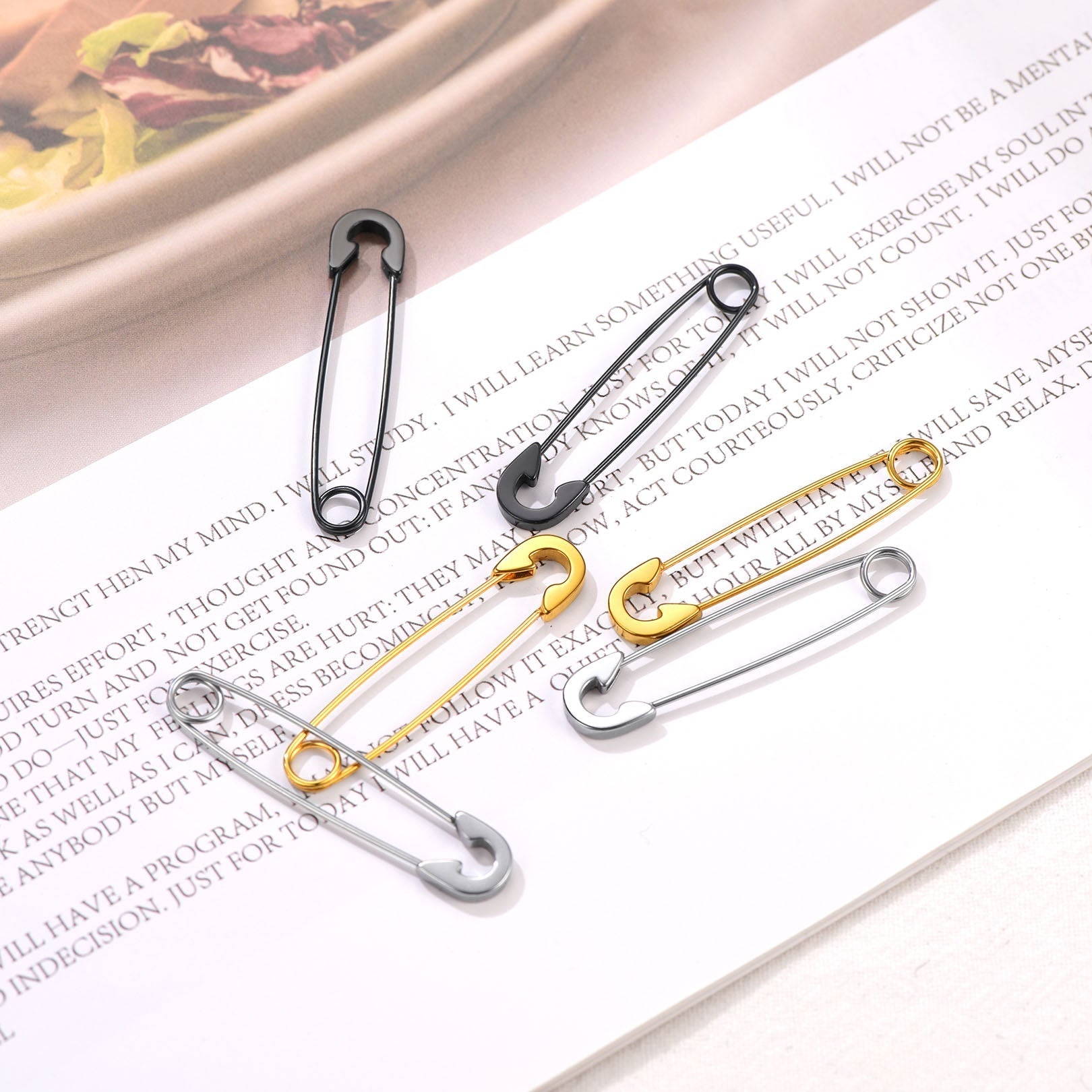 Safety Pin Piercing Earrings Set for 3 Pairs