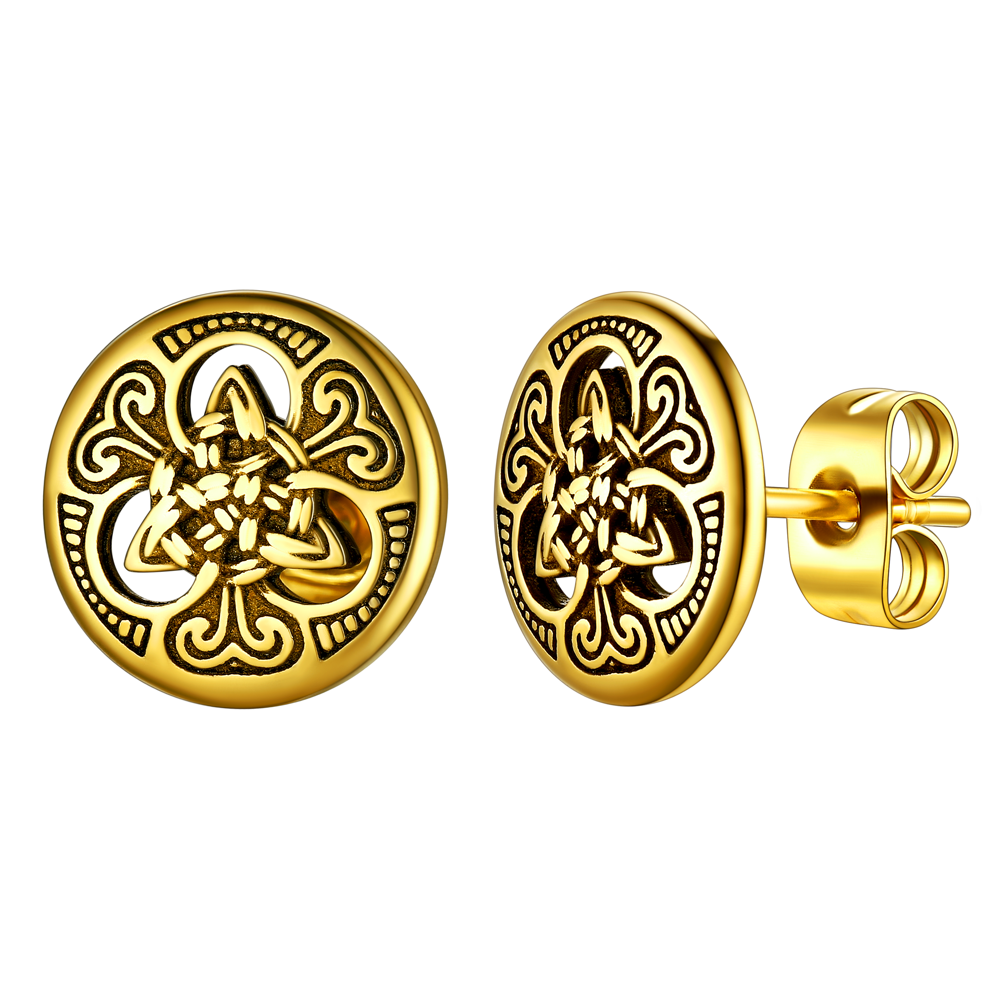 Round Irish Celtic Knot Stud Earrings for