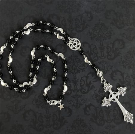 Magick Moon Obsidian Pentagram Necklace