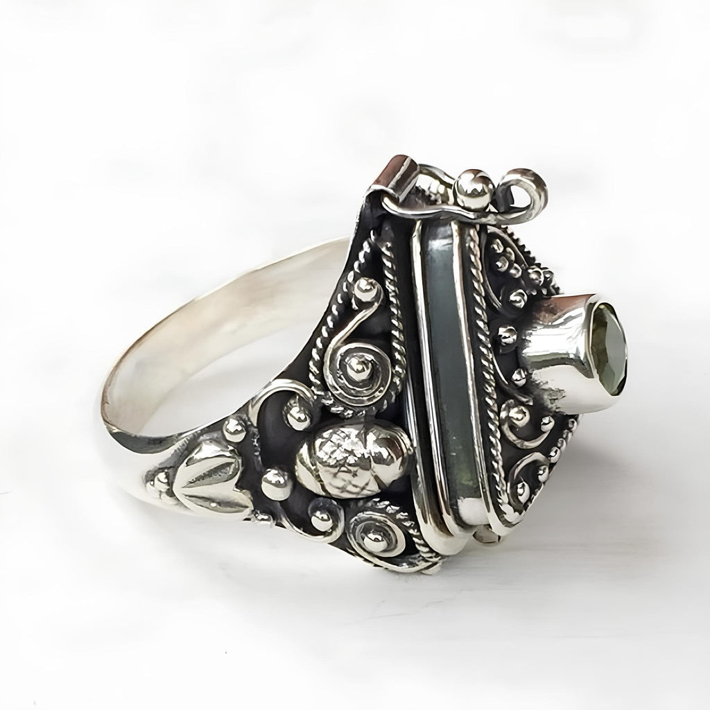 Sacred Triangle Herb Locket Ring