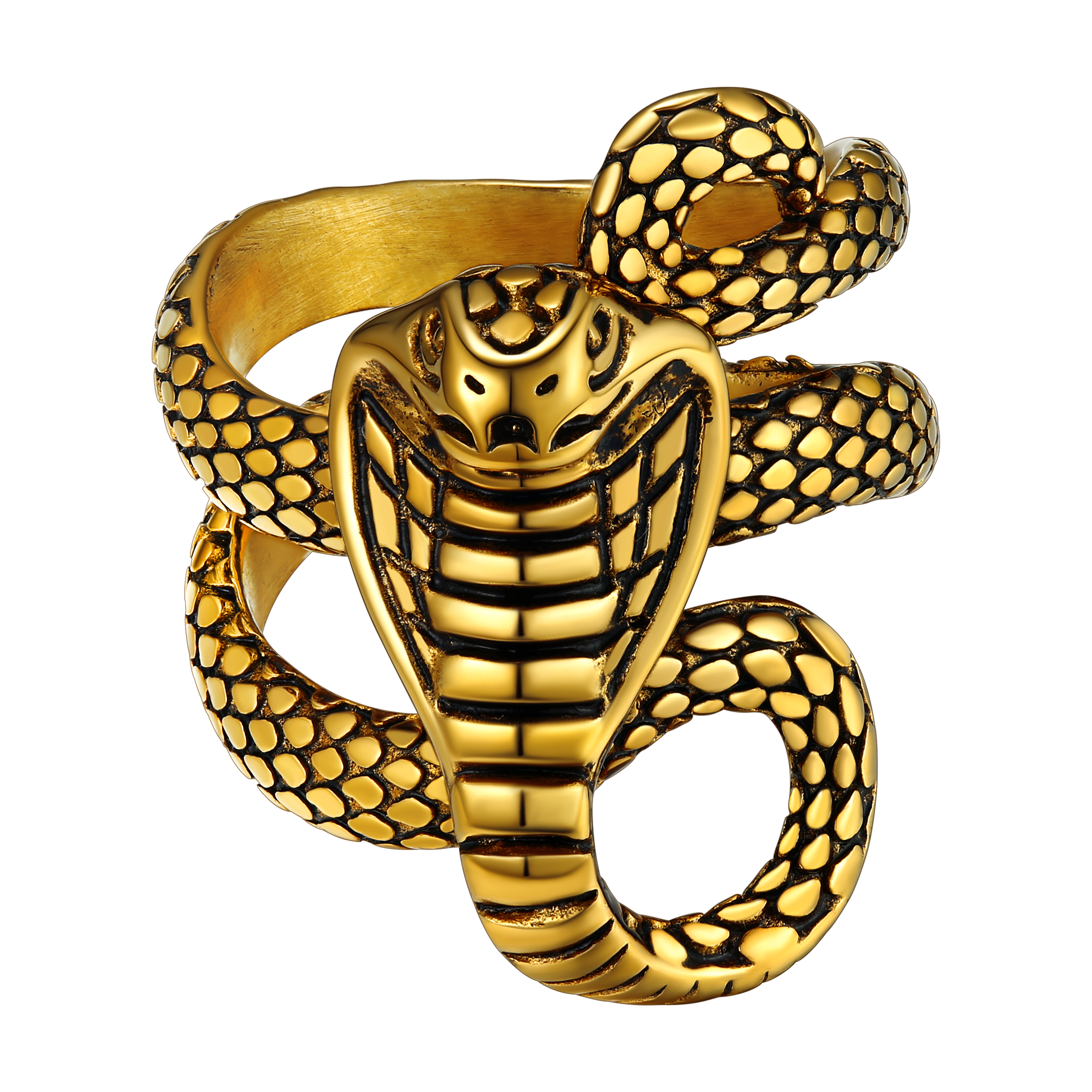 Gothic Punk Cobra Snake Ring for