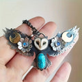 Mystic Owl of the Crescent Necklace