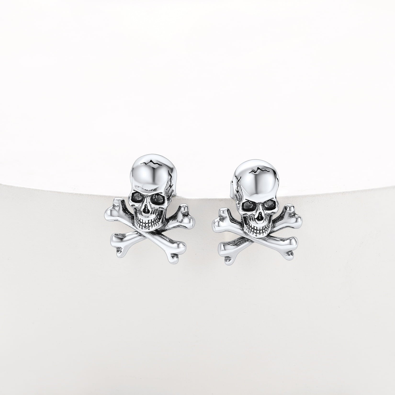 Punk Skull Crossbones Stud Earrings for