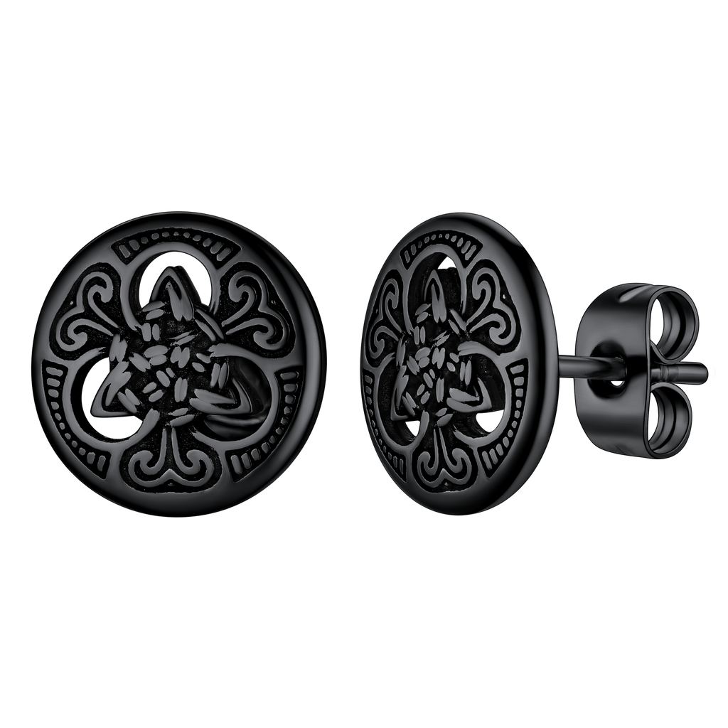Round Irish Celtic Knot Stud Earrings for