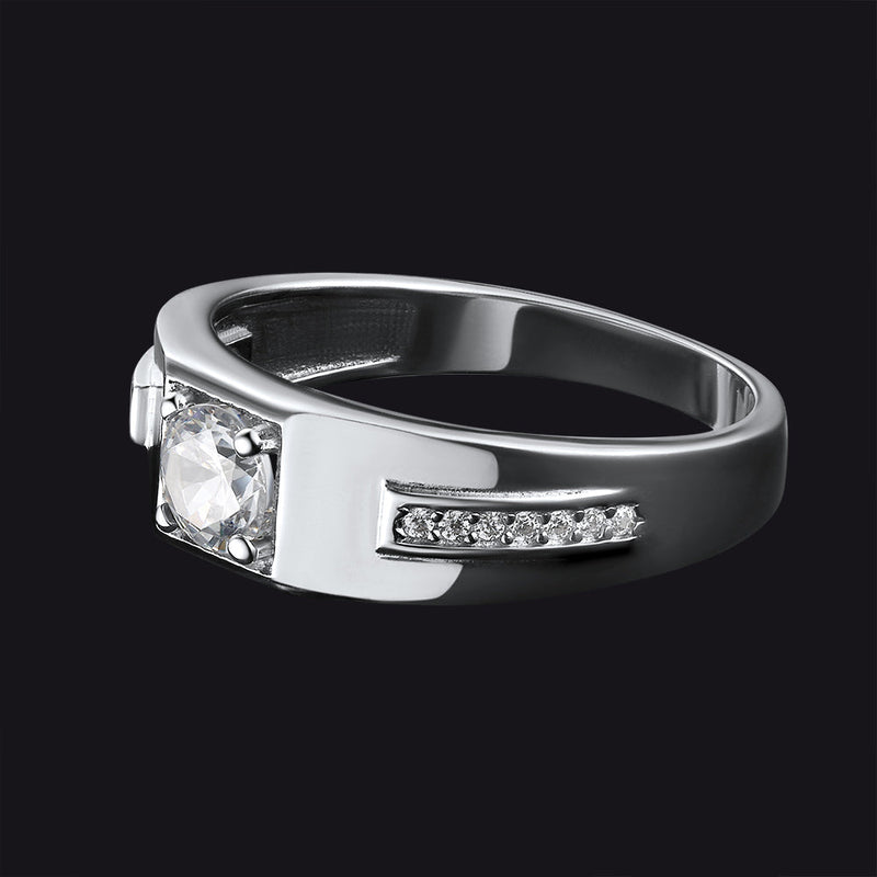 Black Onyx Ring Diamond Ring in Sterling Silver