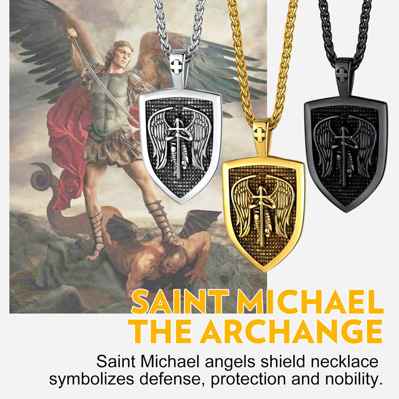 Shield Archangel St. Michael Protection Necklace for