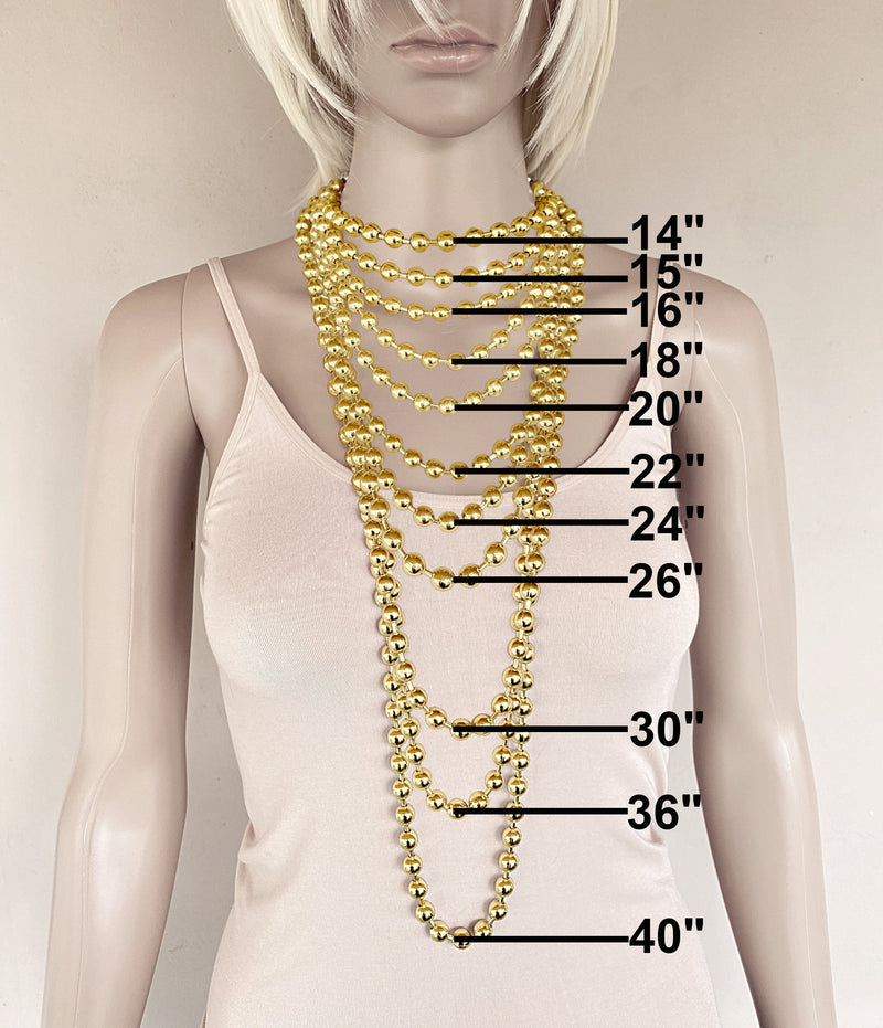 9.5mm Extra Large Gold Brass Ball Chain Necklace