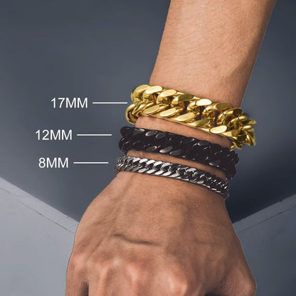 Miami Cuban Link Chain Bracelet for in Stainless Steel