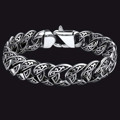 Stainless Steel Celtic Chunky Cuban Link Chain Bracelet for