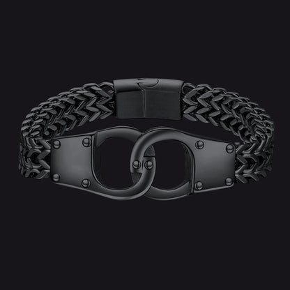 Handcuffs Chain Bracelet for With Celtic Knot in Stainless Steel
