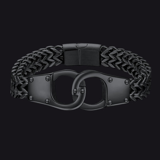 Handcuffs Chain Bracelet for With Celtic Knot in Stainless Steel