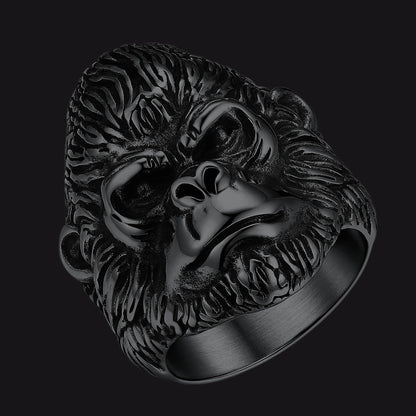 Biker Gorilla King Stainless Steel Ring for