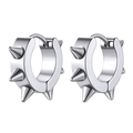 Punk Spike Rivet Huggie Hoop Earrings for