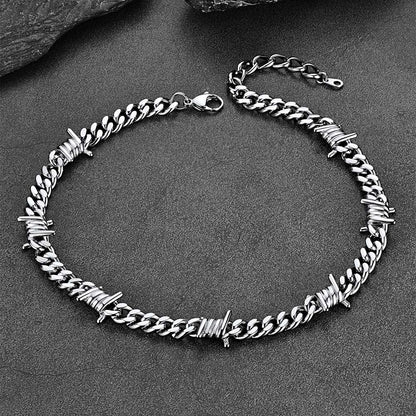 To My Barbed Wire Cuban Chain Choker Necklace Gift for Him