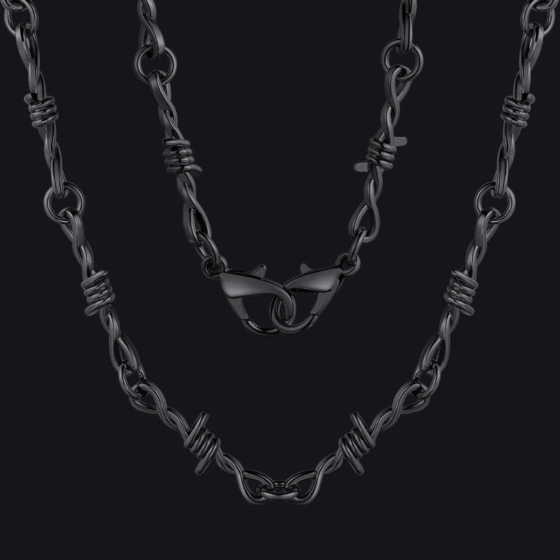 6mm Thorn Barbed Wire Chain Necklace