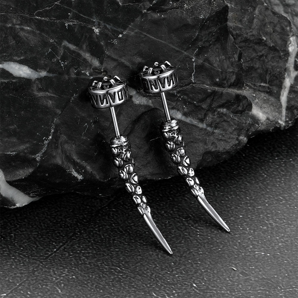 Viking Rune Fang Stud Earrings for ��� Nordic Star Cz Earrings