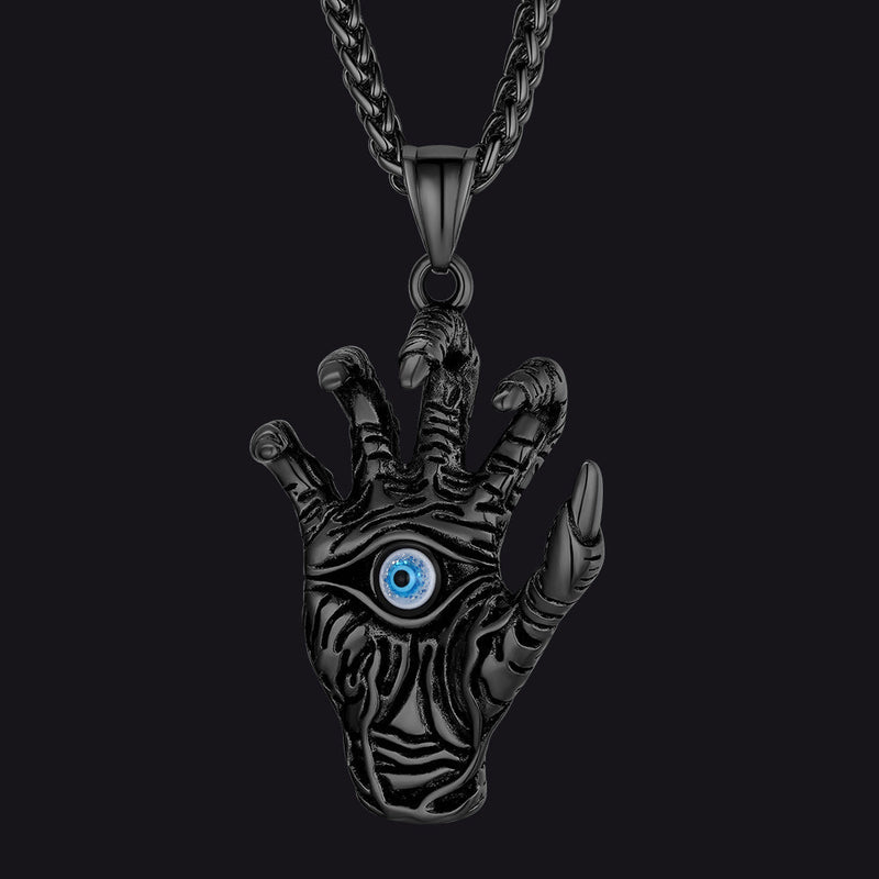Dragon Claw Blue Evil Eye Pendant Necklace for