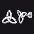 Silver Celtic Knot Stud Earrings for