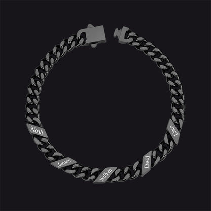 Custom Engraved Name Cuban Chain Bracelet for 7/9/12mm Width