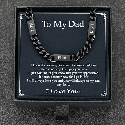 To My Engraved Name Chain Necklace, Birthday or Anniversary Gift for Him