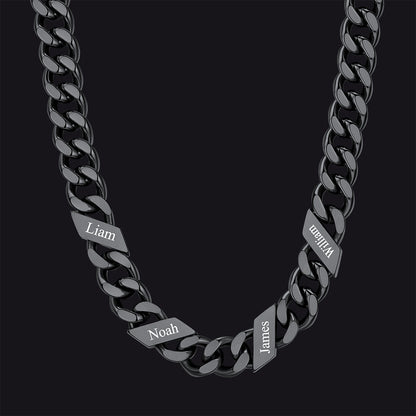 Customized Engraved Name Cuban Link Chain Necklace for , 7/9/12mm Width