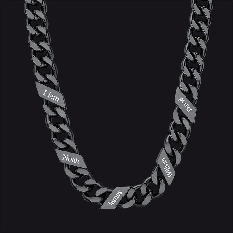 Customized Engraved Name Cuban Link Chain Necklace for , 7/9/12mm Width