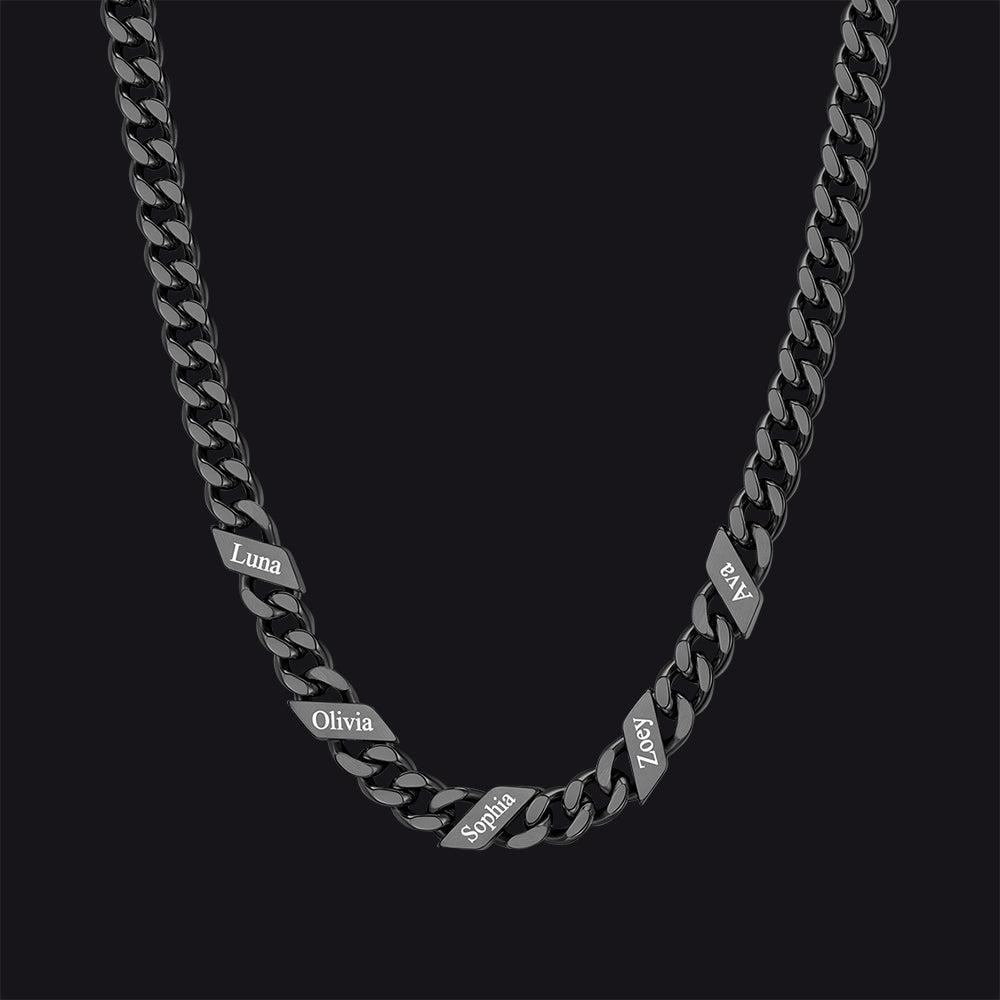 Customized Engraved Name Cuban Link Chain Necklace for , 7/9/12mm Width
