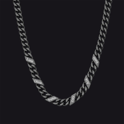 Customized Engraved Name Cuban Link Chain Necklace for , 7/9/12mm Width