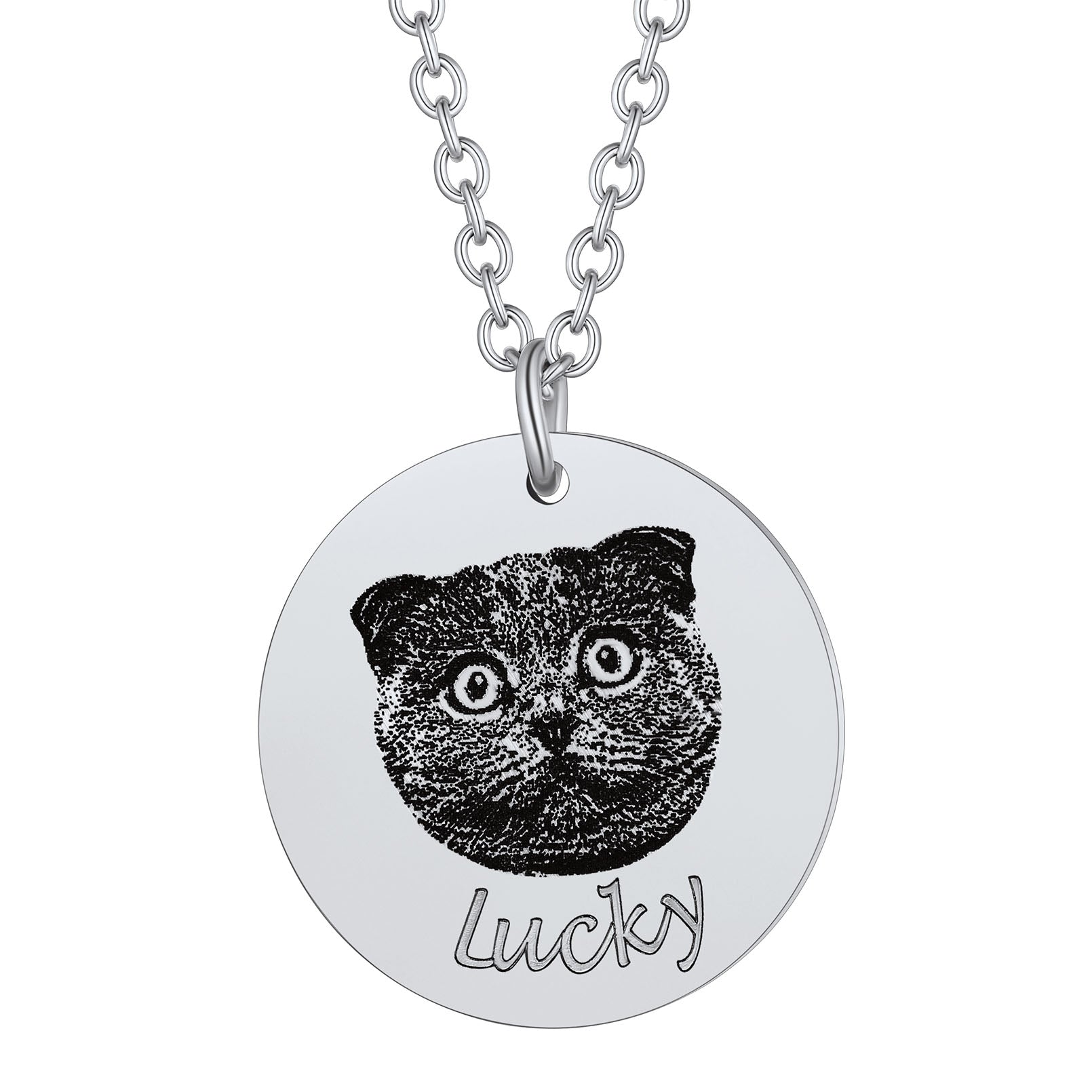 Personalized Pet Portrait Necklace Memorial Gift
