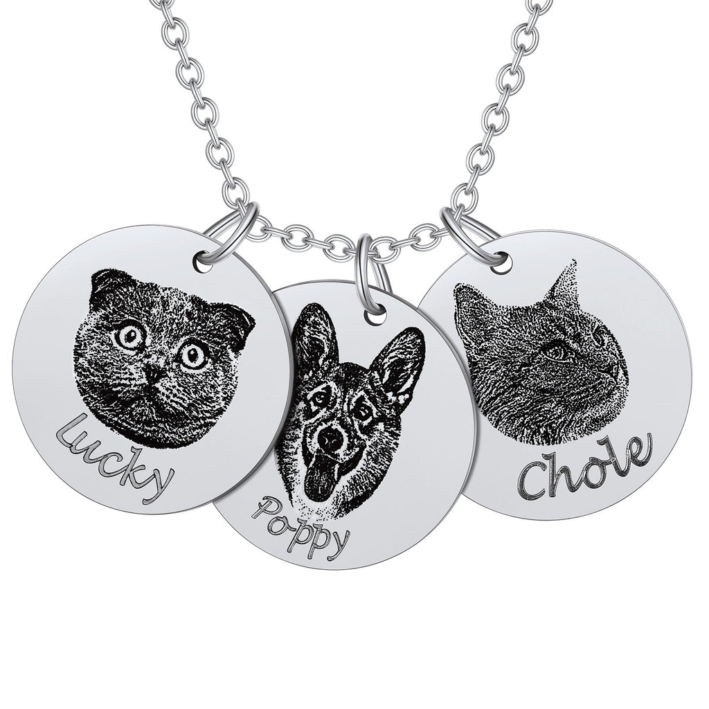 Personalized Pet Portrait Necklace Memorial Gift