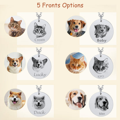 Personalized Pet Portrait Necklace Memorial Gift